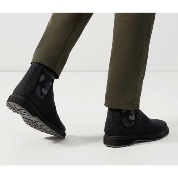 Rothy’s Merino Wool Chelsea Boots Dark‎ Gray Men’s Size 13 - Picture 1 of 9